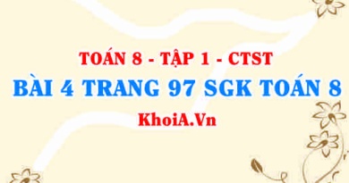 Bài 4 trang 97 SGK Toán 8 Tập 1 Chân trời sáng tạo